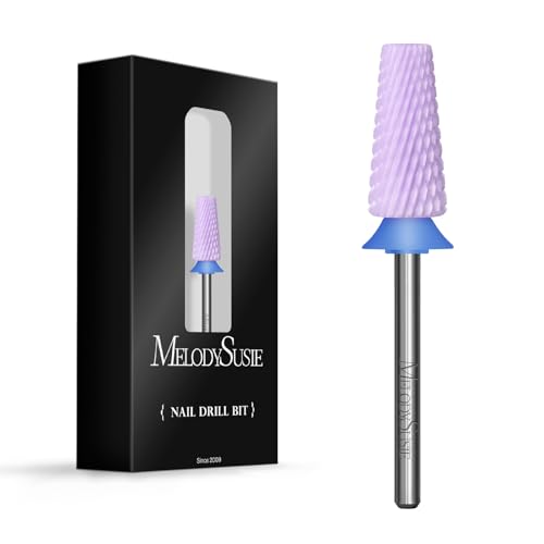 Image of MelodySusie 5 in 1 Nail Drill Bits, 3 /32'' Ceramic Cross Cut Bits, Suitable for Manicure Pedicure Cuticle Gel Polishing, Pink, Series Bit-M, Medium, Purple