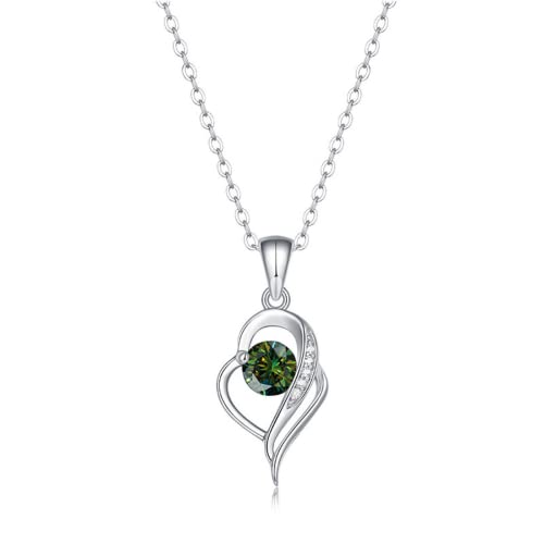 Collier moissanite anti ternissement et pendentif 1ct pour peau sensible