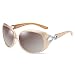 Duco Women's Shades Classic Oversized Polarized Sunglasses 100% UV Protection 1220 Champagne Frame Brown Lens