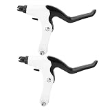 oysfeel [Upgrade Your Ride] Aluminum Bike Levers White Cycling Handlebar Grips and Brakes for Road/M