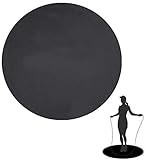 FitForce Jump rope mat for concrete parquet or any ground indoor or outdoor round circle mat black Yoga mat for women or men