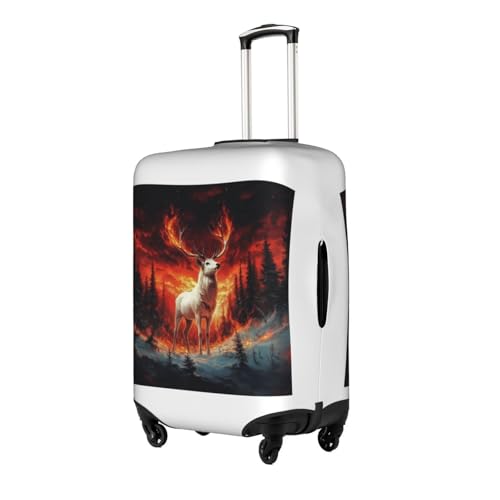 stag with antlers Elastic Travel Luggage Cover Travel Suitcase Protective Cover2