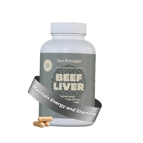 Zen Principle Ultra-Pure Desiccated Beef Liver, Grass-Fed & Finished New Zealand, No Hormones or GMOs, Natural Energy & Workout Support with Iron, Amino Acids & Vitamins. 180 Capsules Zen Principle Ultra-Pure Desiccated Beef Liver, Grass-Fed & Finished New Zealand, No Hormones or GMOs, Natural Energy & Workout Support with Iron, Amino Acids & Vitamins. 180 Capsules