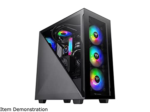 Image of Thermaltake Divider 300 ARGB Triangular Tempered Glass Type-C (USB 3.1 Gen 2) Water Cooling Ready ATX Mid Tower Computer Case with 3 120mm ARGB Rear Fan Pre-Installed CA-1S2-00M1WN-01