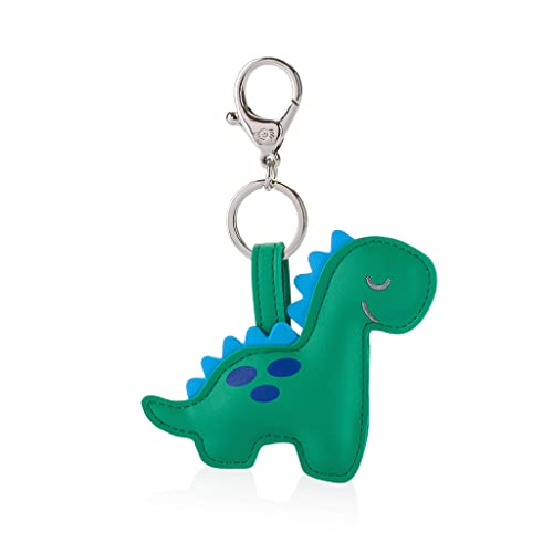 Itzy Ritzy Puffy Diaper Bag Charm, Purse Charm and Keychain; Vegan Leather Accessory Features A Durable Hinged Clasp and Modern Puffy Design; Lilac Dinosaur