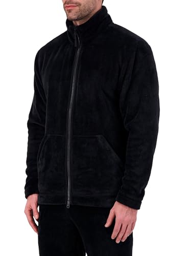 HEAT HOLDERS Men's Plush Zip-Front Jacket Black/S2