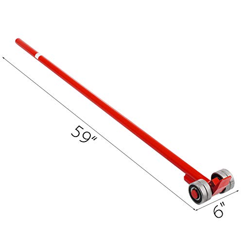 BestEquip Prylever Bar 3T/6600 lbs Capacity Steel Pry Lever Bar Heavy Duty w/Wheels Prylever with 1.5M/5 FT Handle