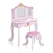 Baby Vivo Coiffeuse Enfant Table de Maquillage Commode de Maquillage Vanité Meuble MDF avec Miroirs Pliable et Tabouret - Fiona