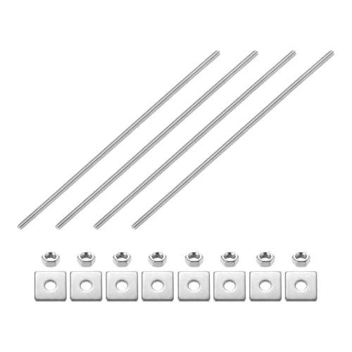 uxcell S˂_ 4{ M6-1.0 ˂sb` 250mm XeXX`[ Ep S˂X^bh ibgƃbV[t NvAnK[AU{gp