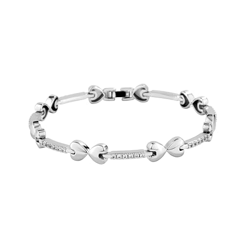 TOPGRILLZ Anklets for Women - 2 mm Heart Bows Design 14K Gold Plated 5A Cubic Zirconia Ankle Bracelets with Fold Over Clasp - Summer Beach Jewelry, 8 IN / 9 IN / 10 IN