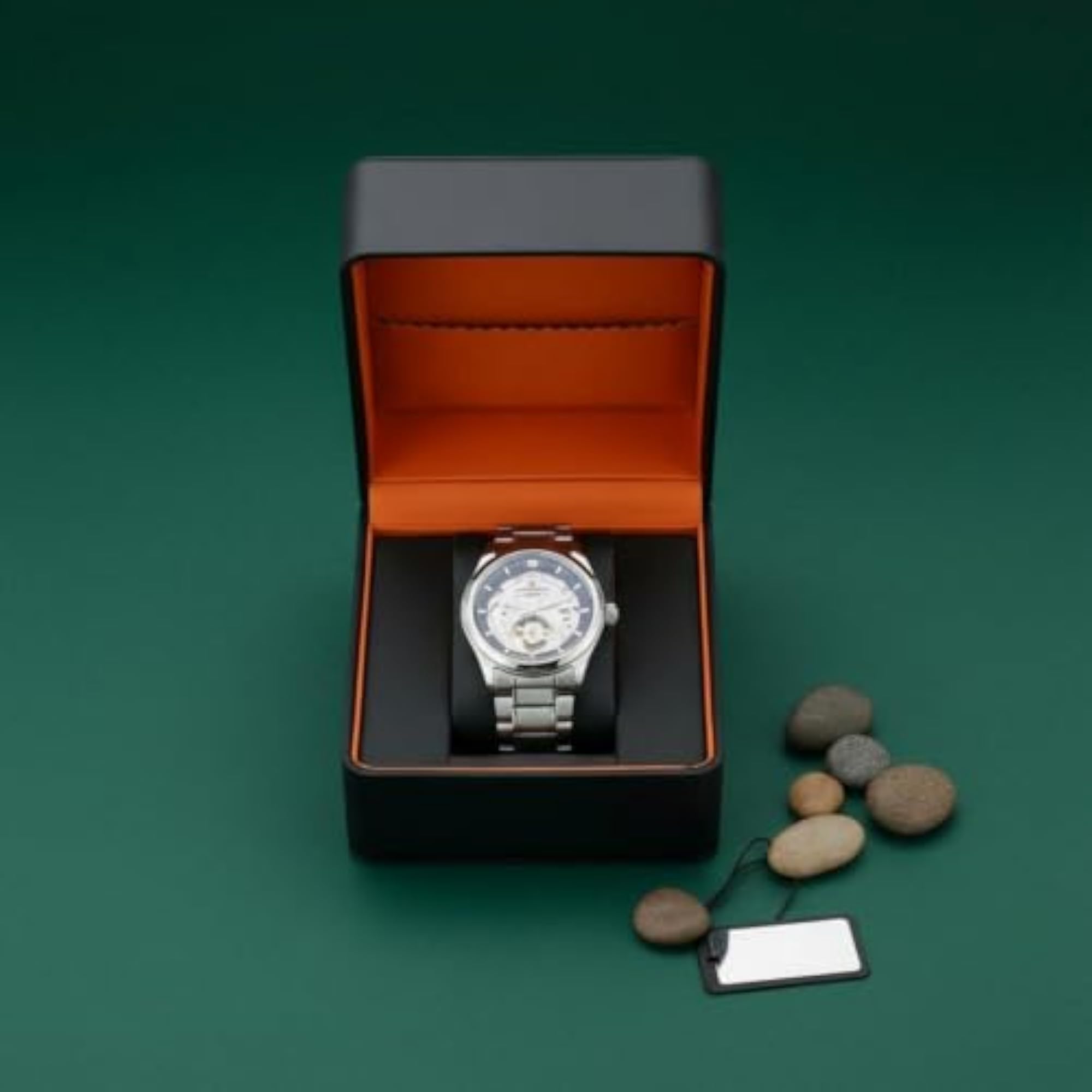 PU Leather Watch Case with Hinged Lid for Gifting