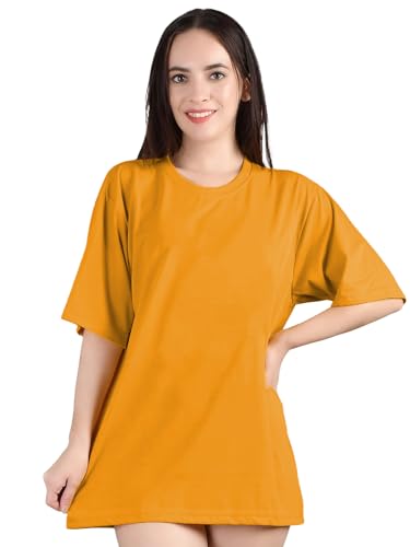 Image of LEOTUDE Women's Drop Shoulder Oversized Baggy Fit Half Sleeve Plain Solid Round Neck Multicolor T-Shirt Combo for Women's (Pack of 3)