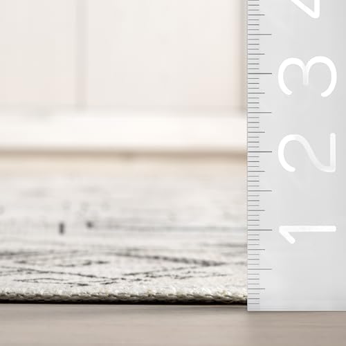 Tapis lavable en machine nuLOOM Malena gris clair style tribal - 3