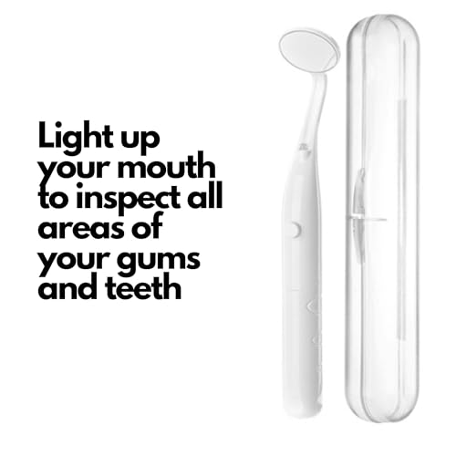 Vellichor Professioneller Zahnarzt-Spiegel mit Licht für orale Zähne, selbstzahnärztliche Inspektion | Überprüfen Sie Hohlräume, Plaque und Schäden an Ihrem Zahn, mit Tragetasche, extra helle LED – Bild 4