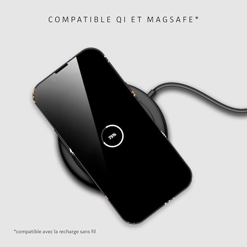 Coque iPhone 13 anti rayure avec motif cœurs rétro noir et fine - 6
