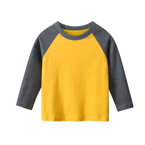Toddler Boy Long Sleeve Shirts Casual Kids Cotton Crewneck Solid Raglan Tee Tops Blouse Fall Winter T Shirt for Boys