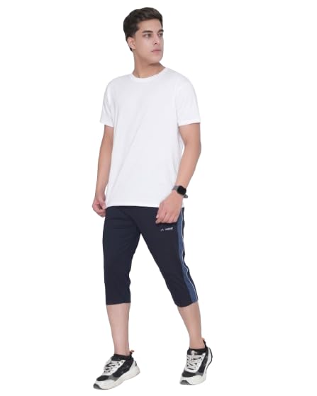 Unisex Cotton Hosiery 3/4th Shorts for Men and Women Casual Lounge Capris with Zipper Pockets Drawstring Regular Fit-image-10