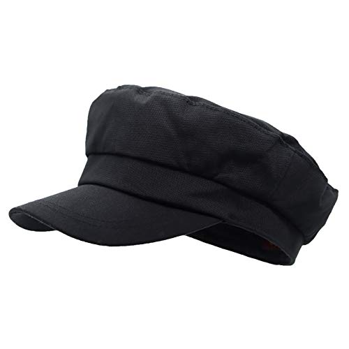 WITHMOONS Seaman Hat Original Adjustable Breton Style Fiddler Hat MAAD0967 - Black - One Size