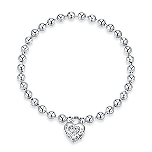 Bracelet chaîne de perles argent 925 amour | Votre accessoire mode simple au quotidien