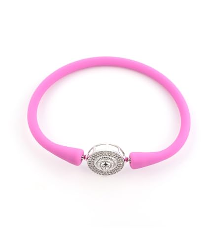 Image of Sterling Silver 925 Bracelet for Women, Rhodium Polished, Silicon Band, Everyday Wear