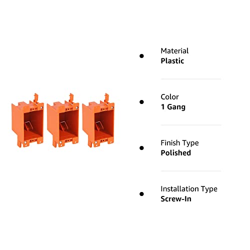 [3 Pack] Cloudy Bay Single Gang Electrical Outlet Box,14 Cubic Inch Junction Box,Old Work Box,Ul Listed #TOP7