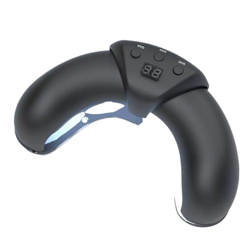 Hewelth Nail Fungus Light Hewelth Bioclear - Smart Fast-Dry Crescent UV/LED Nail Lamp with Anti-Darkening Dual Light Therapy, Auto Sensor, Telescopic U-Shape Design, 22 LEDs (Black)