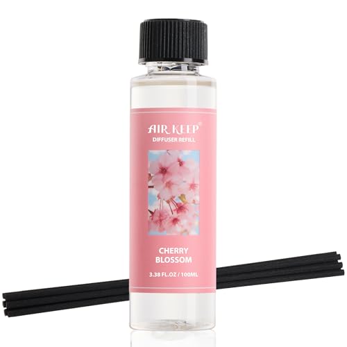 Image of Airkeep Reed Diffuser Oil Refill /Cherry Blossom /3.38 oz /1 Pack /Air Freshener & Aromatherapy Essential Oil Blend for Home Fragrance - Scented Refill Oil for Bathroom, Bedroom & Home Decor