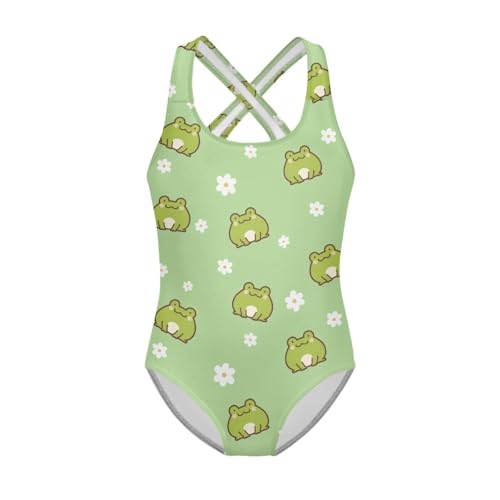Girls' Cross Back Straps Swimsuit One-Piece Design Summer Swimwear Ideal for Pool, Beach & Dance, Ages 5-14