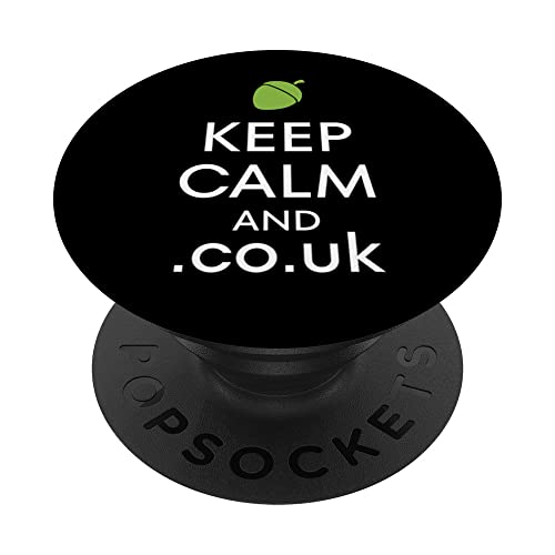 Acorn Domains - Keep Calm and .co.uk PopSockets Swappable PopGrip, Black