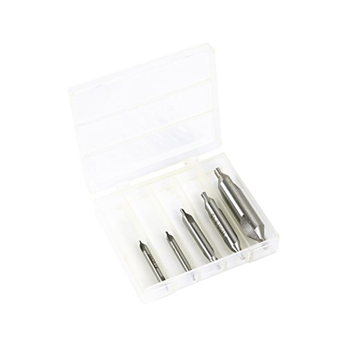 5 HSS Centre Chamfer Drill Bits - Steel Cutter - Two End Drill Bit - 60 Degrees for Hinges