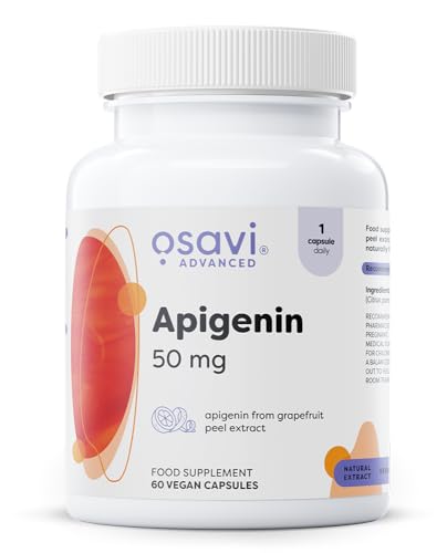 Osavi Apigenin 50 mg 60 Vegane Kapseln | Standardisierter Grapefruitschalen-Extrakt (90% Apigenin) | Pflanzliches Bioflavonoid | Clean Label | Geeignet für Veganer Vegetarier & Keto