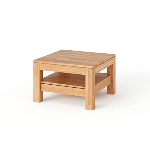 kiki design Couchtisch, Breite 70 cm aus Massivholz mit Mit 1 Schubkasten, Wohnzimmer, Couchtisch Kernbuche Tisch Massiv 70cm