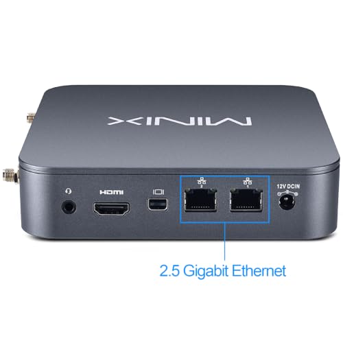 Image of MINIX NEO J51-C8 Mini Computer 8GB RAM 256GB NVMe SSD Windows 11 Pro | Dual 2.5G LAN /USB-C /Triple Display /4K /Aluminum PC /Wi-Fi6 /Auto Power On /PXE Boot /RTC /Vesa Mount for Commercial & Home Office
