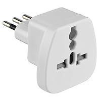 Electraline 70042, Adattatore da Viaggio da Mondo a Italia, Bianco