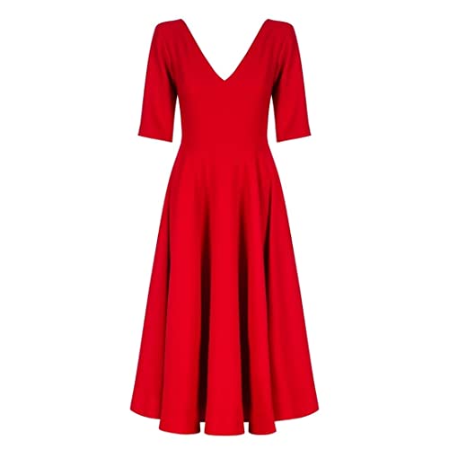 Swing Fashion Women's Sally Rose Damen Midikleid | Elegantes Festliches Kleid | Partykleid | Abendkleid | Hochzeitskleider | Abschlussballkleid |...