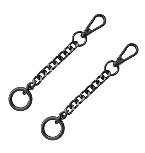 Ruwado 2 Pcs Bag Strap Extender 15 cm Metal Purse Strap Extender Chain for Shoulder Bag Handbag Cross Body Bag Replacement Accessories (Black)
