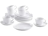 Dieses klassische moderne Teeservice ohne Muster ist spülmaschinenfest sowie mikrowellen- backofen- und gefrierschrankgeeignet.