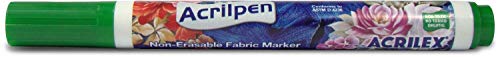 Acrilex Acrilpen Marcador para Tecido, Verde (Musgo) 12 Unidades