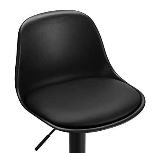 Finnhomy Bar Stools Set Of 2, Swivel Barstools With Footrest And Ergonomic Pp Back, Counter Height Adjustable Modern Counter Stools For Kitchen, Black #TOP5