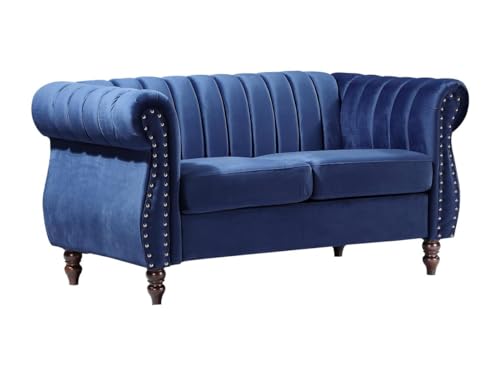 Couchgarnitur Chesterfield 2-Sitzer - Sam- Dunkelblau - Trumbo