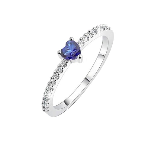 Bague bijoux femmes hommes promesse de mariage or rose diamant bleu 10S2