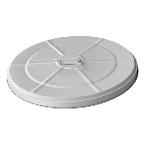 Plexon Trash Can Lid Compotible with 20-Gallon Round Garbage Container Beige Lid for Galvanized Steel Waste Bin