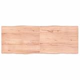 Foknhdi Foldable Solid Oak Wood 63x24 Inch Table Top, Varnished Butcher Block Countertop for Dining, Study Desk or Workbench, Rustic Brown Finish, Easy Storage for Kitchen, Home Office or RV