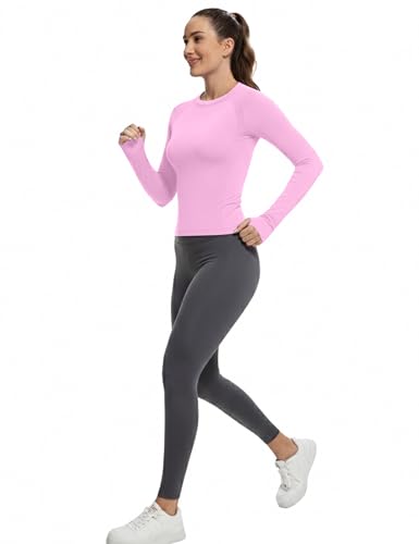 Image of MathCat Workout Shirts for Women Long Sleeve, Workout Tops for Women, Quick Dry Gym Athletic Tops,Seamless Yoga Shirts XS-XL