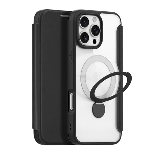 Étui iPhone 16 Pro Max noir avec support vidéo et fentes cartes