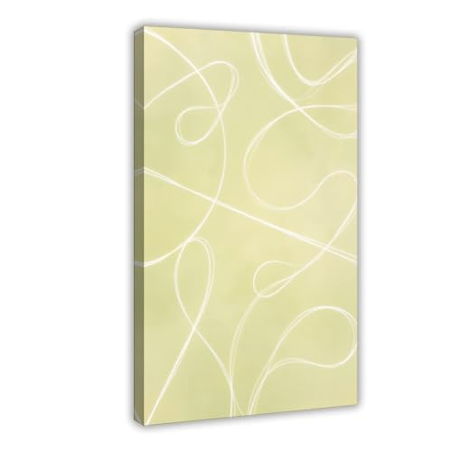 Poster abstrait et minimaliste vert olive pour habiller un mur vide de salon