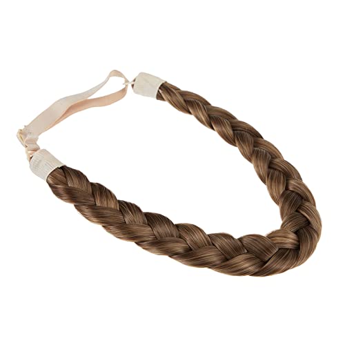 TOECWEGR braided hairband, 3 strands, synthetic hair, classic chunky elastic hairpiece, lady make-up headpiece (colour 9#26) - Image 4
