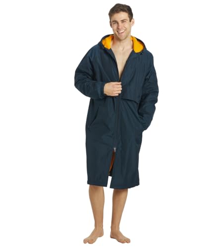 Image of Sporti Unisex Swim Parka with Comfort Plush Fleece Lining, Multi Pocket Zipper - Water Resistant Swim Coats for Women & Men