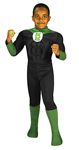 Disfraz infantil Green Lantern Deluxe con pecho musculoso