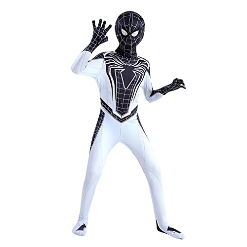 PS4 Spiderman Cosplay Disfraces Halloween Lycra Spandex Spider Man Zentai Superhero Party Body Fans de la película Monos Disfraces para niños Regalos,Black- Adult XL(185~195cm) Cover